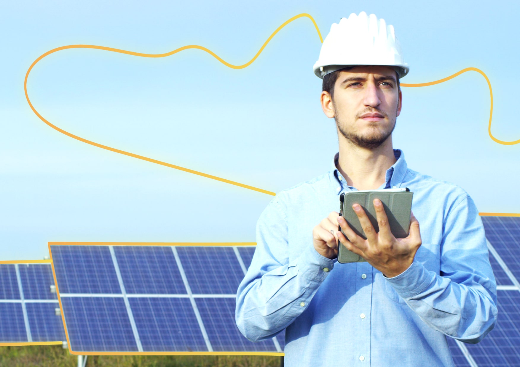 instalador de placas solares con una tablet - como instalar placas solares y cuanto me cuesta